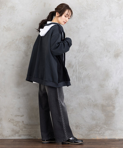 21号(6L～) SOPHIA CURVY スタッズデニムパンツ