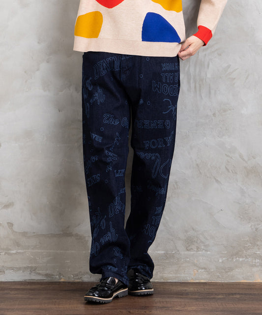 12-1593 SOPHIA CURVY [リミサロ]メッセージプリントデニム