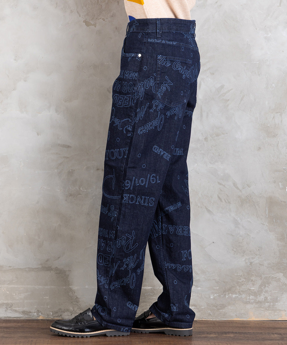 12-1593 SOPHIA CURVY [リミサロ]メッセージプリントデニム