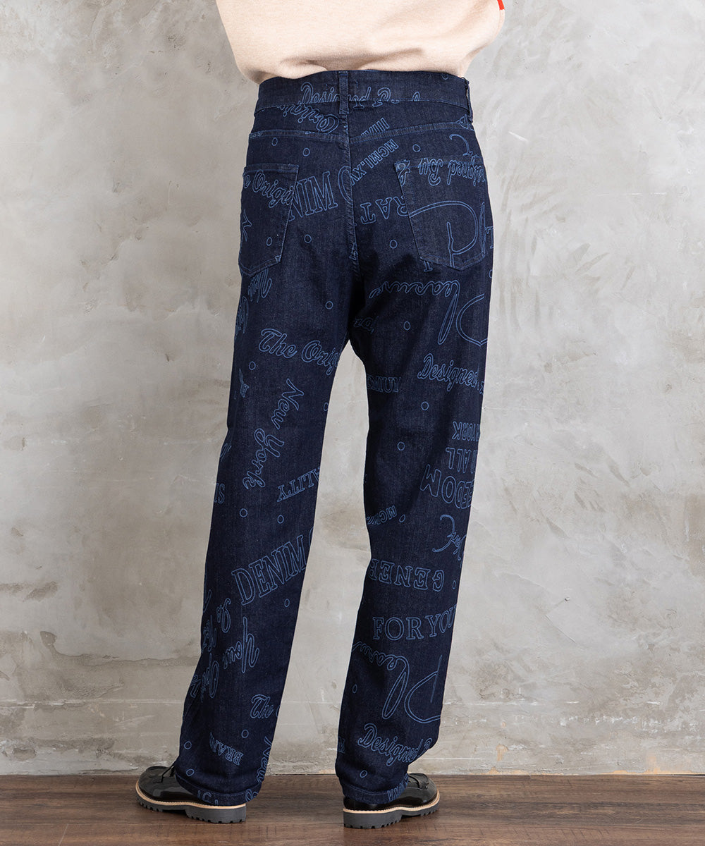 21号(6L～) SOPHIA CURVY メッセージプリントデニムパンツ