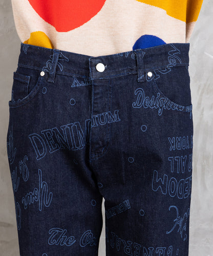 12-1593 SOPHIA CURVY [リミサロ]メッセージプリントデニム