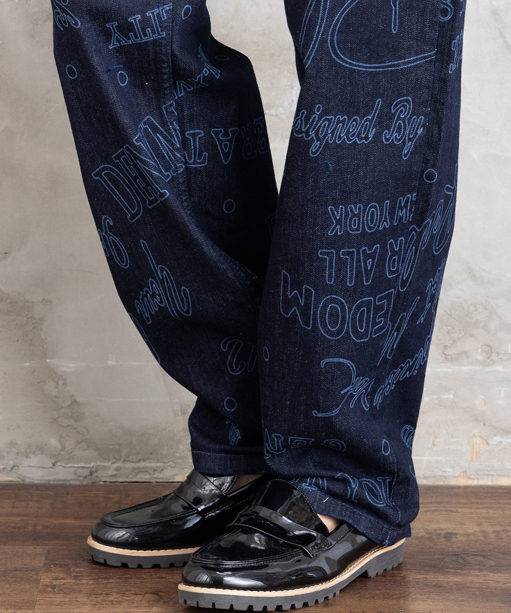 12-1593 SOPHIA CURVY [リミサロ]メッセージプリントデニム