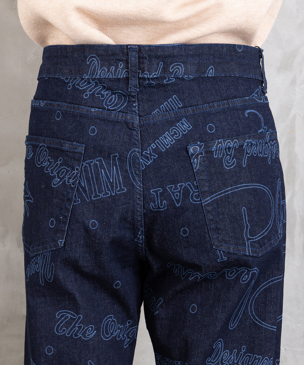 21号(6L～) SOPHIA CURVY メッセージプリントデニムパンツ