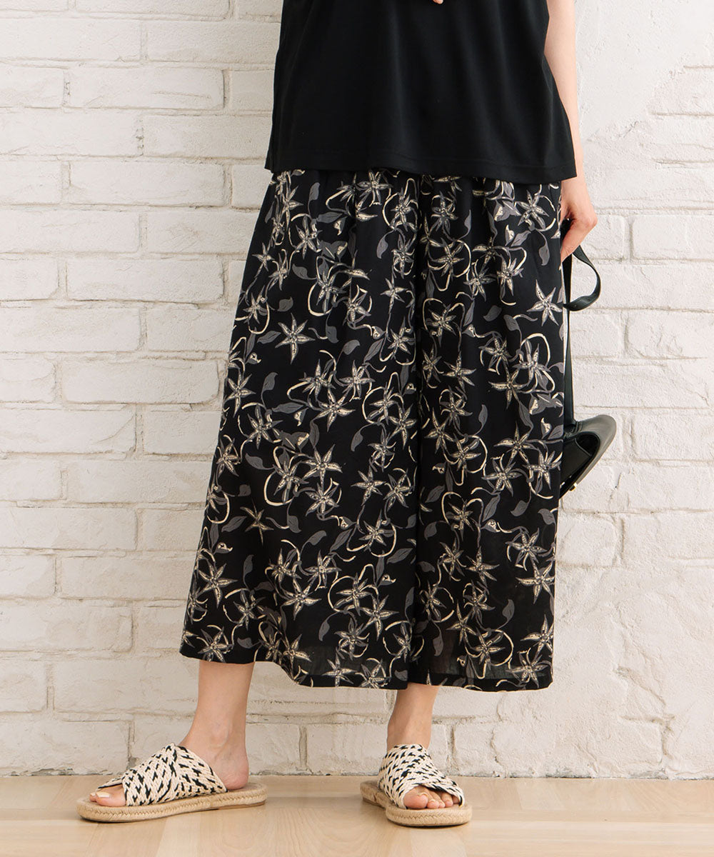 大きいサイズ レディース ボトムス スカーチョ リーフプリント｜sabstreet my standard(サブストリートマイスタンダード)