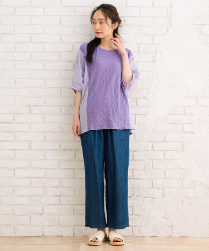 デニムセミワイドパンツ