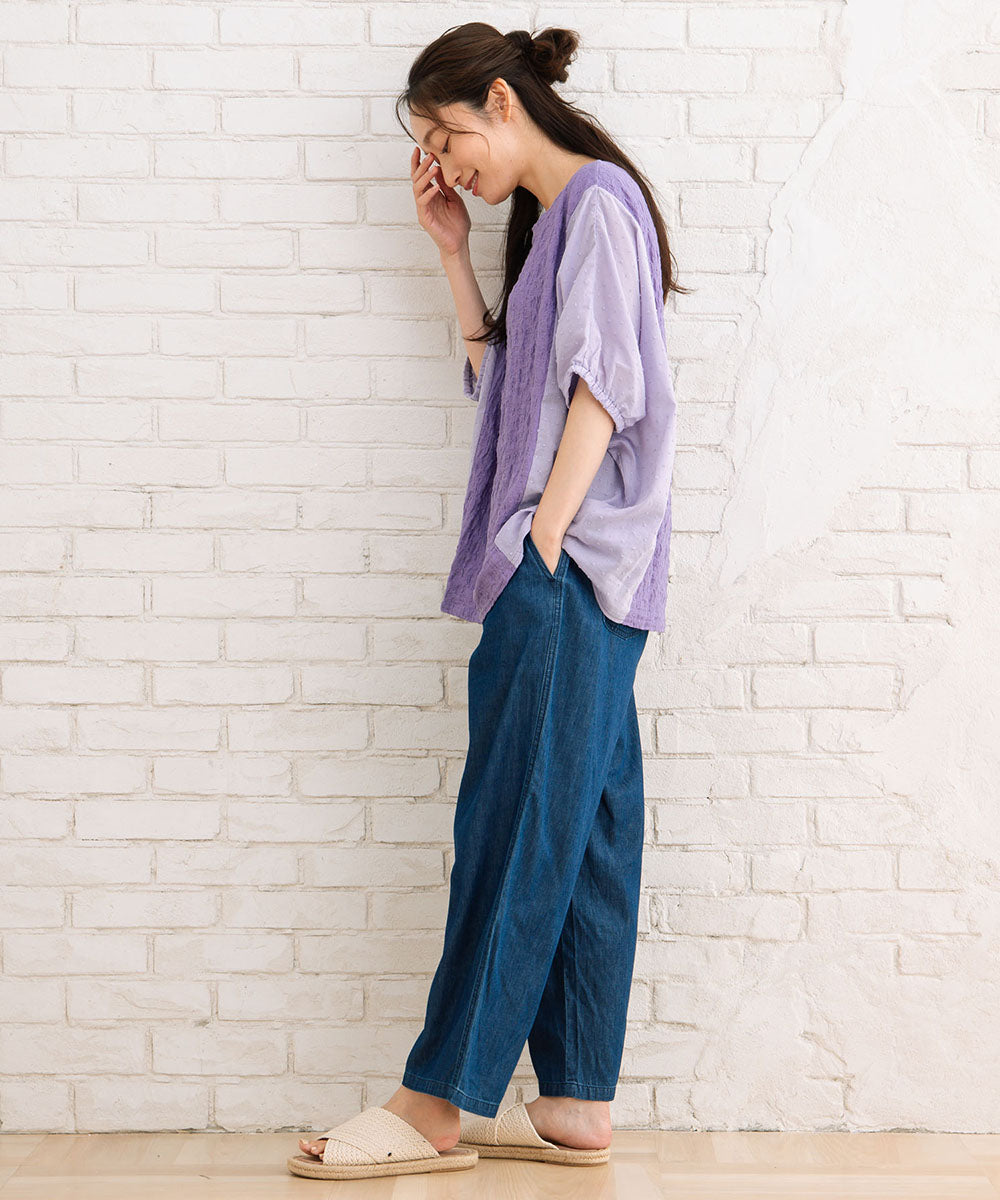 デニムセミワイドパンツ