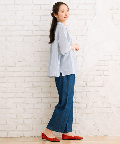 21号(6L～) デニムセミワイドパンツ