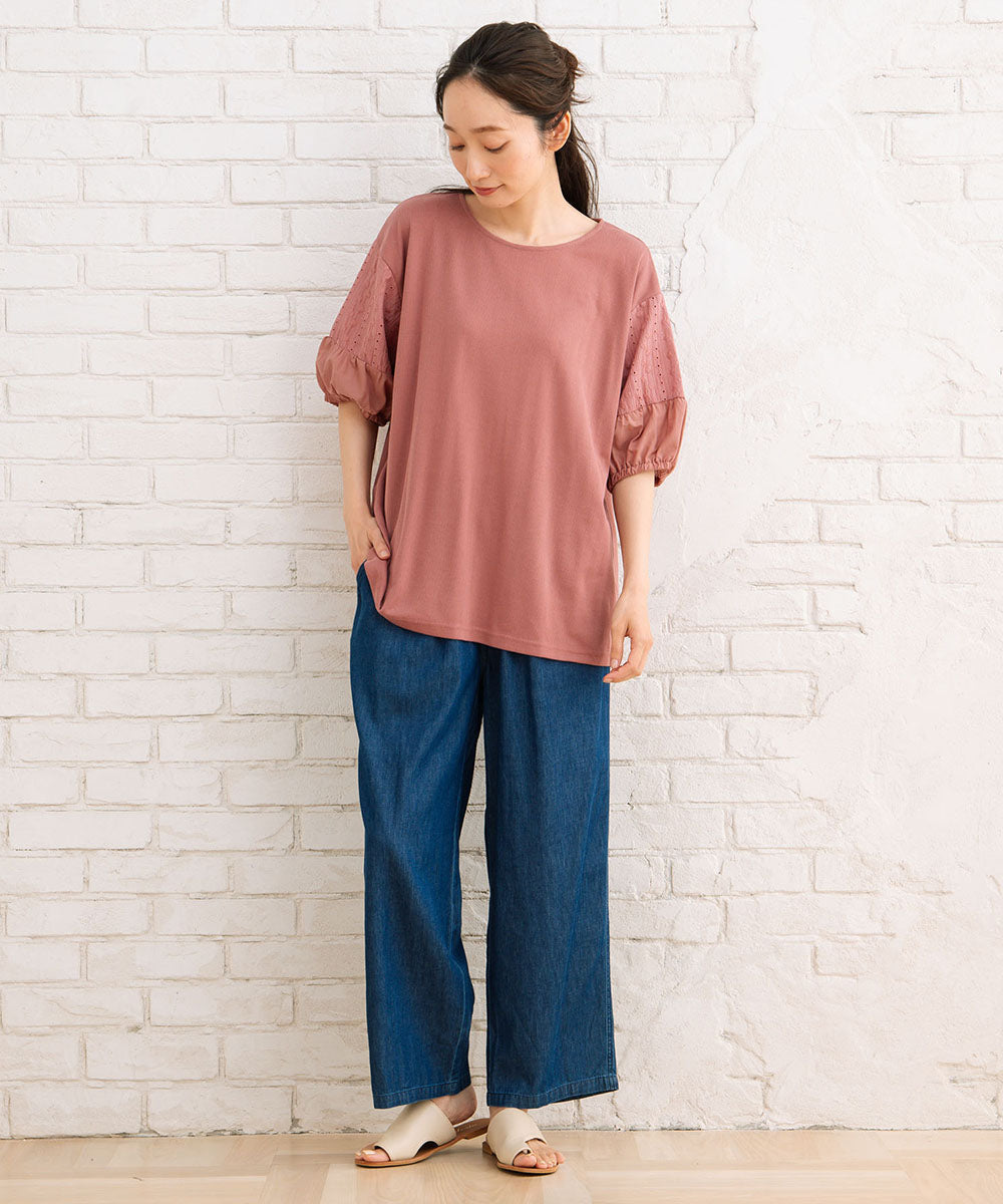 デニムセミワイドパンツ