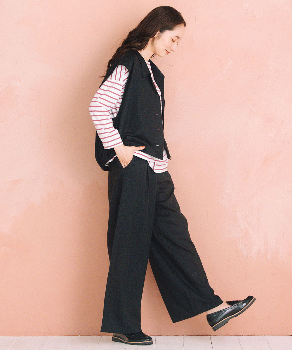 LIYOCA [30th]タックワイドパンツ