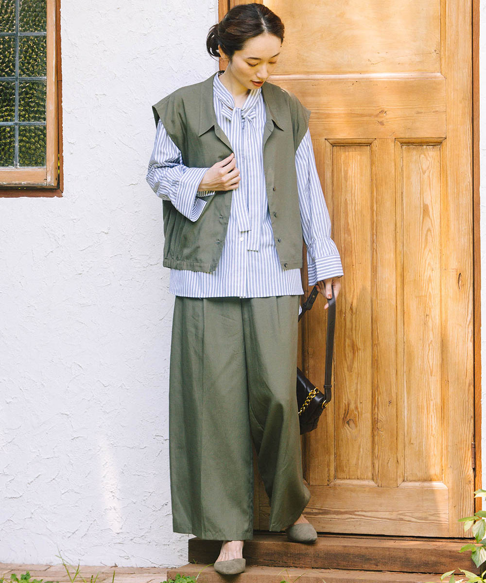 LIYOCA [30th]タックワイドパンツ