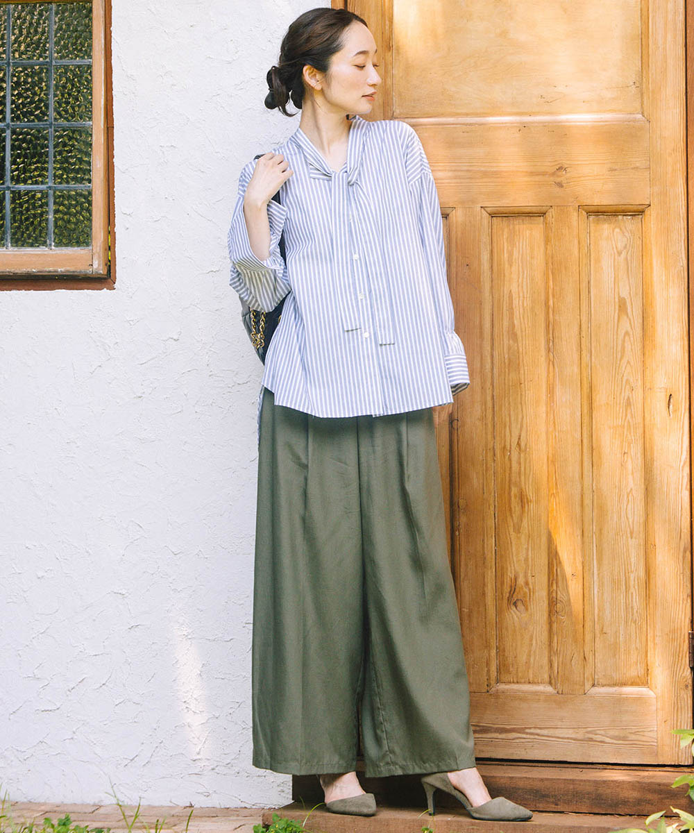 LIYOCA [30th]タックワイドパンツ