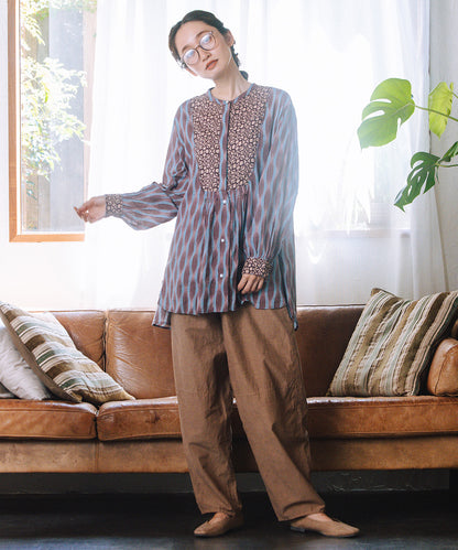 LIYOCA [30th]キュプラ混カーブパンツ