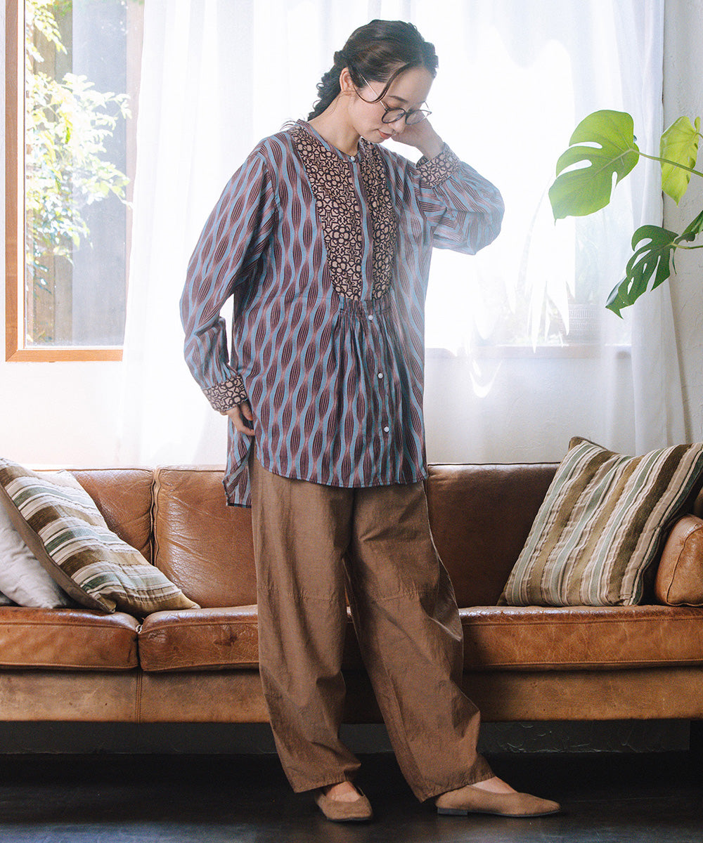 LIYOCA [30th]キュプラ混カーブパンツ