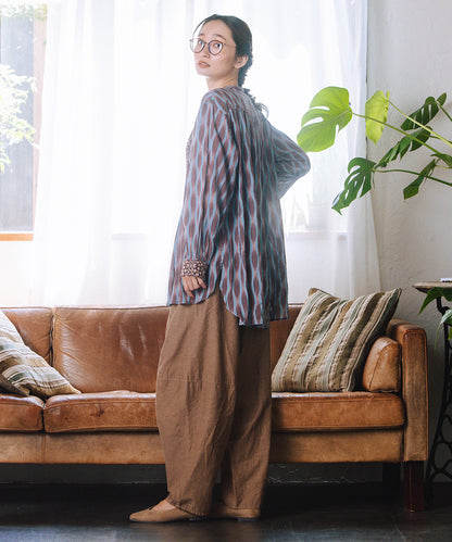 LIYOCA [30th]キュプラ混カーブパンツ