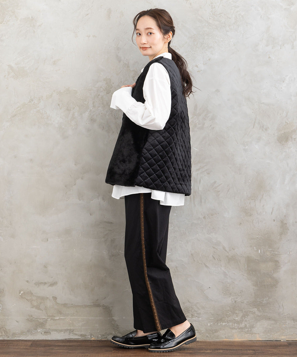 INDESIGN チロリアンテープエンブロイダリーラインパンツ