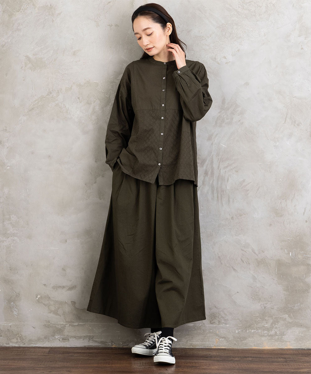 INDESIGN コットンツイルワイドパンツ