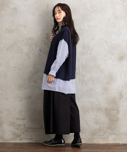 INDESIGN コットンツイルワイドパンツ