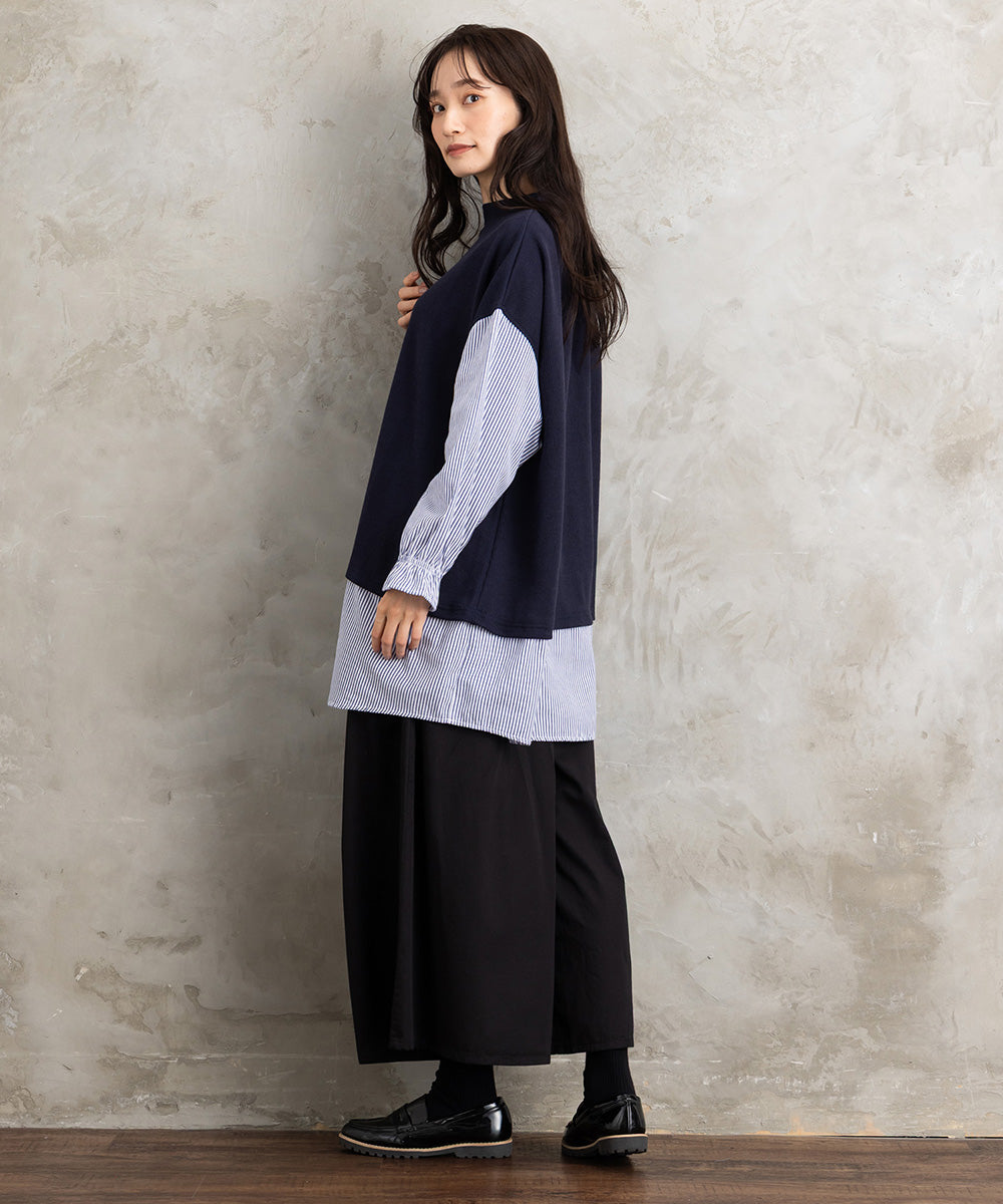 21号(6L～) INDESIGN コットンツイルワイドパンツ