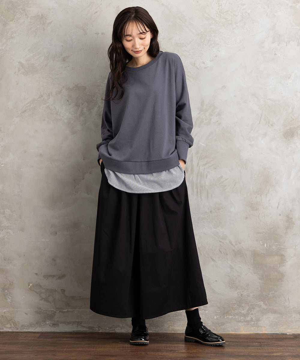 21号(6L～) INDESIGN コットンツイルワイドパンツ