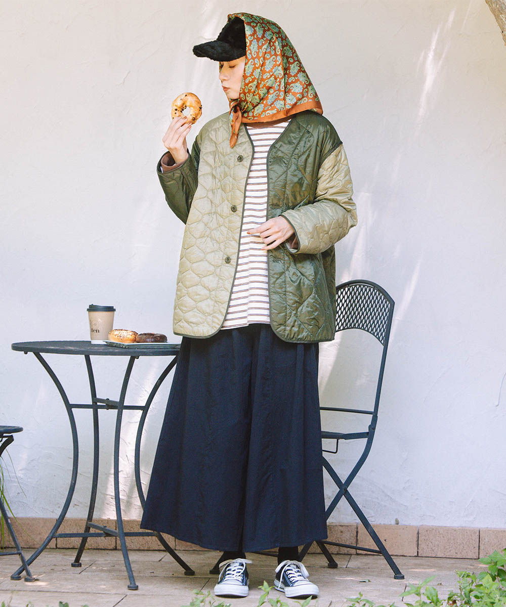 INDESIGN コットンツイルワイドパンツ