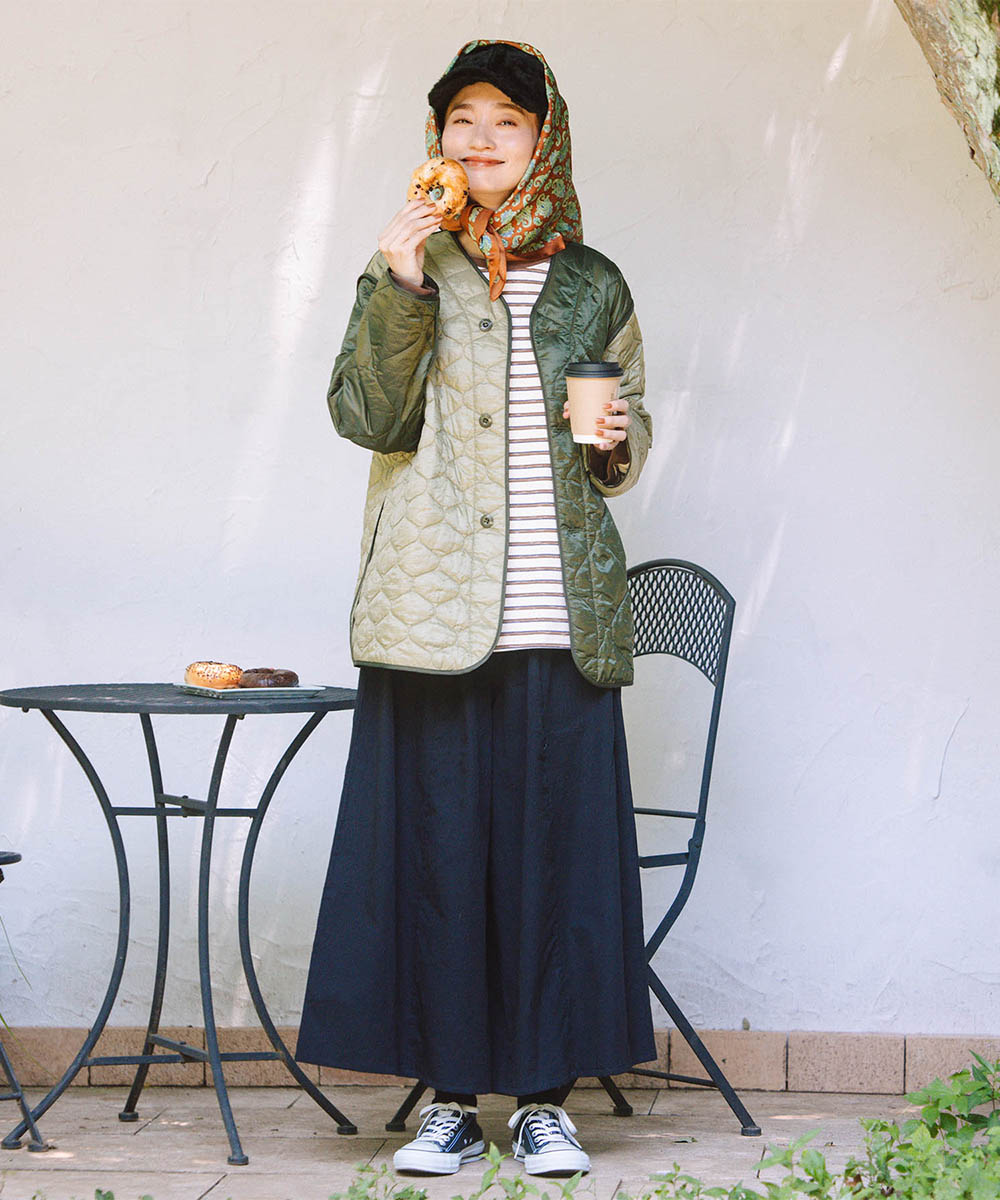 INDESIGN コットンツイルワイドパンツ