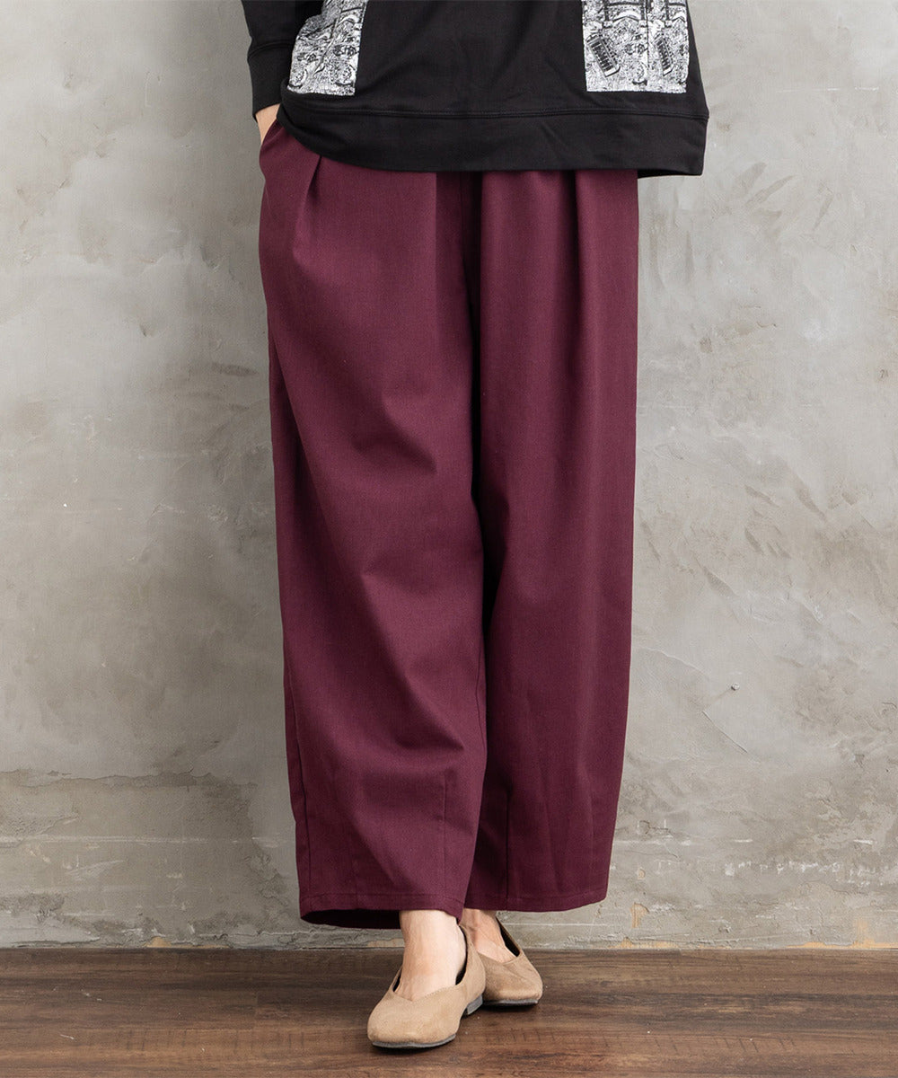 大きいサイズ レディース カーブパンツ リネンブレンド ウエストゴム｜sabstreet my standard(サブストリートマイスタンダード)