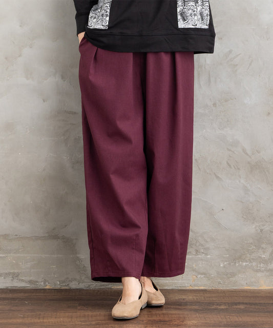 大きいサイズ レディース カーブパンツ リネンブレンド ウエストゴム｜sabstreet my standard(サブストリートマイスタンダード)