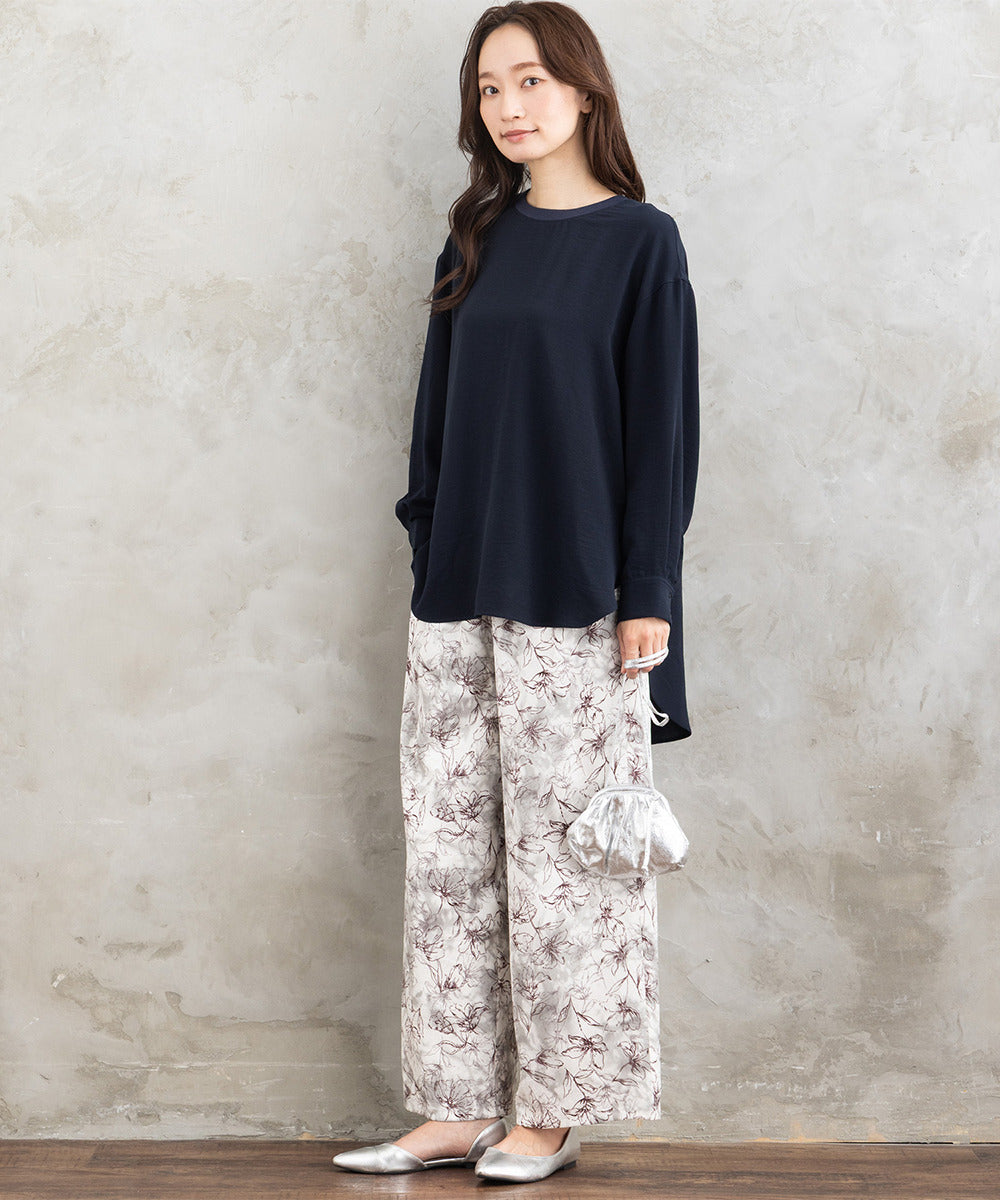 フラワージャカードワイドパンツ