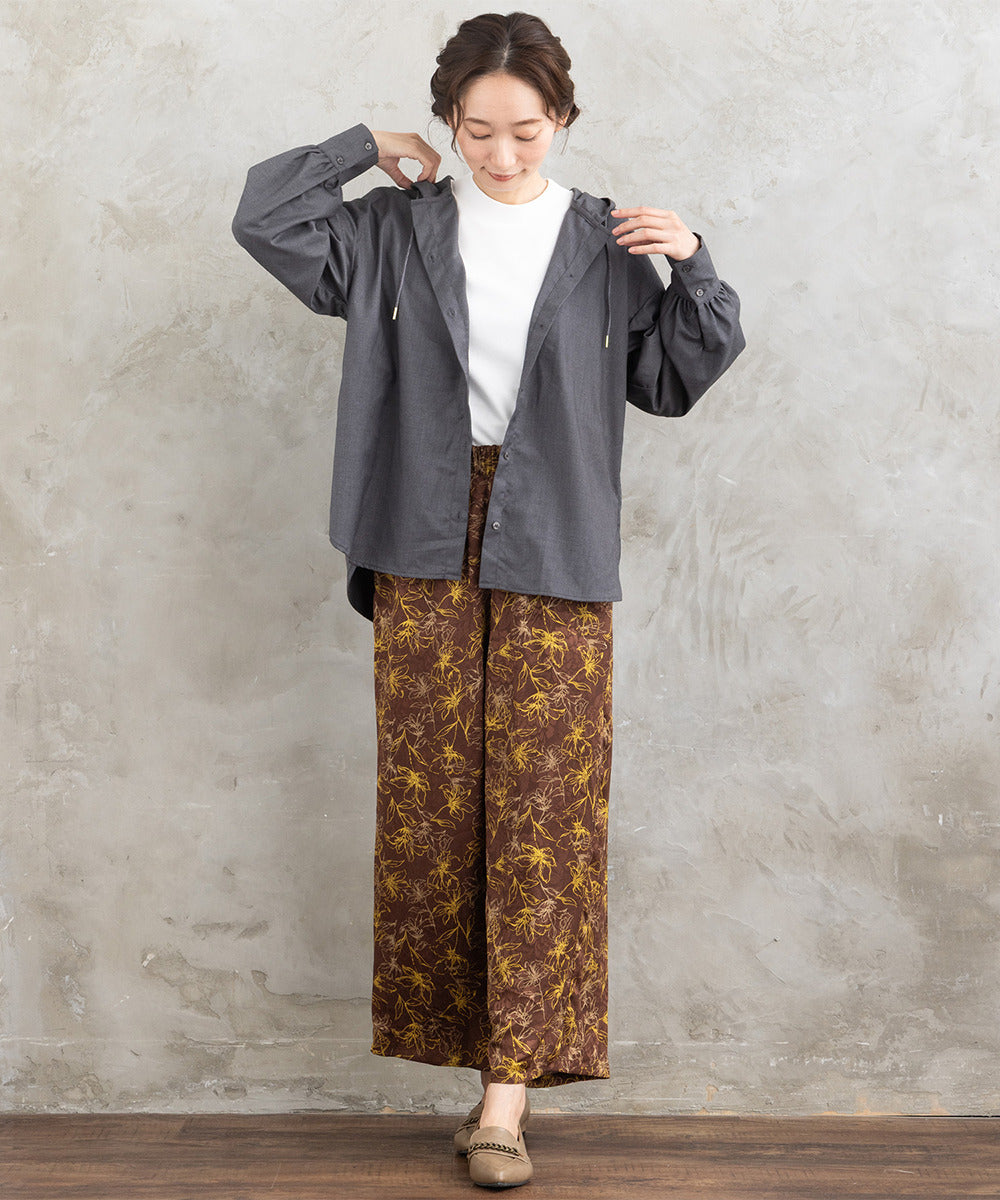 フラワージャカードワイドパンツ
