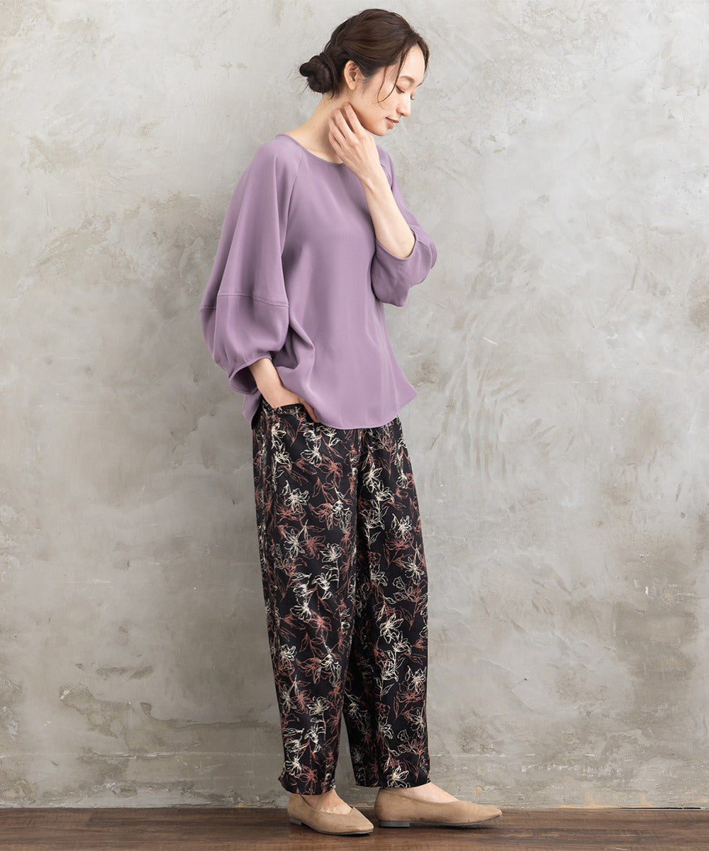 フラワージャカードワイドパンツ