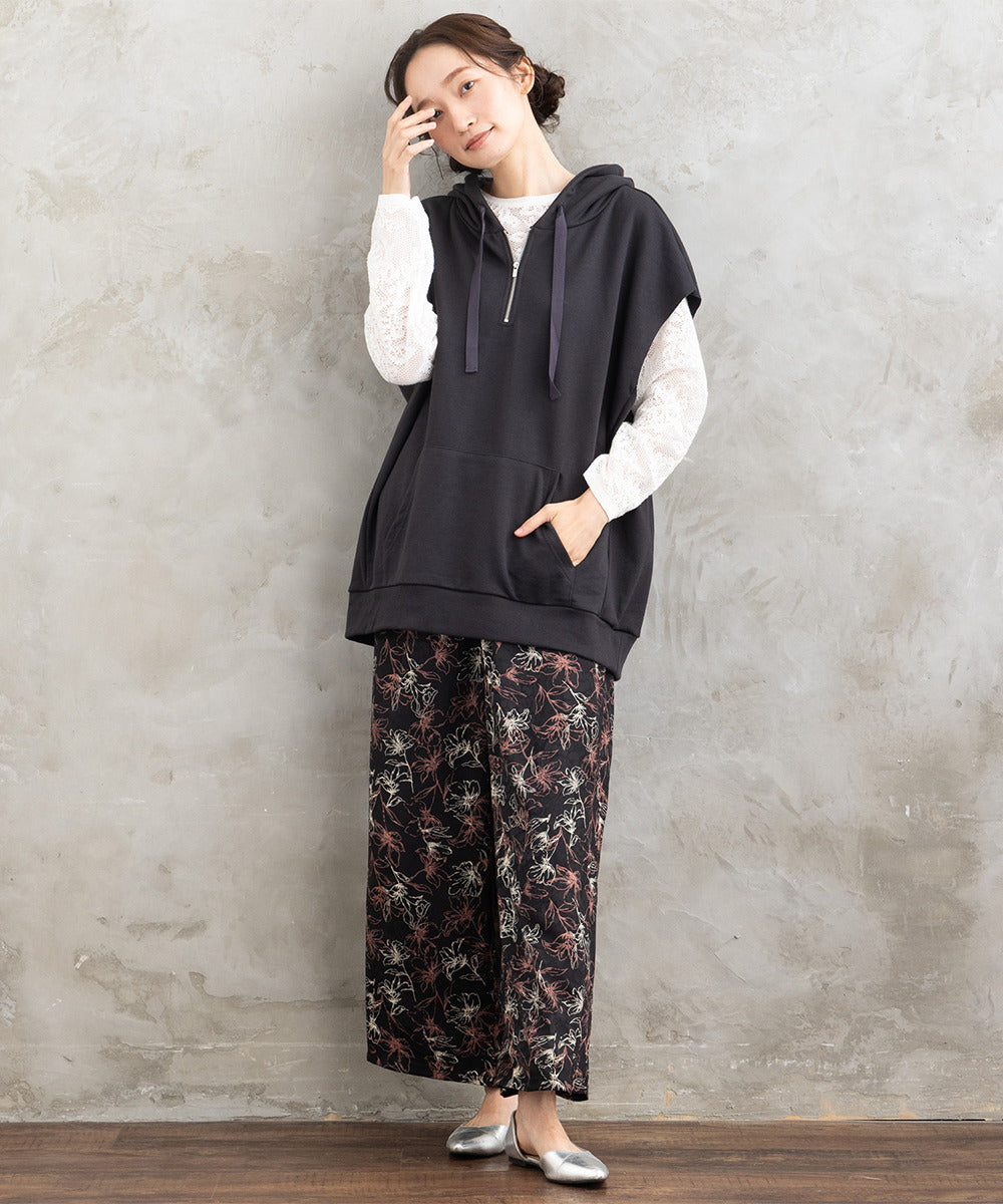 フラワージャカードワイドパンツ