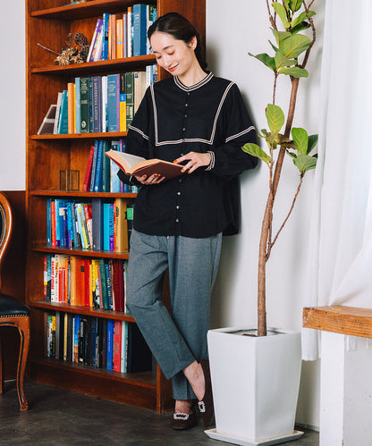 21号(6L～) トロピカルウールセンタープレステーパードパンツ