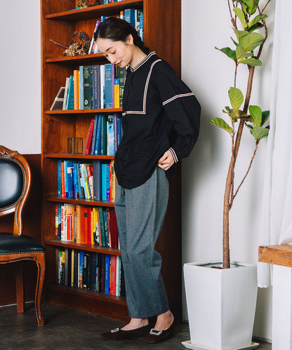 21号(6L～) トロピカルウールセンタープレステーパードパンツ