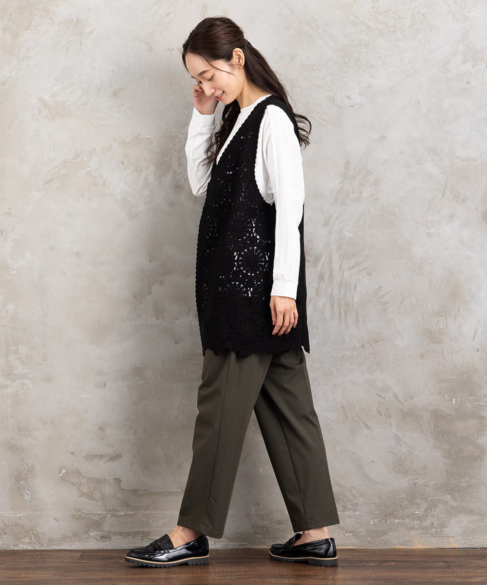 トロピカルウールセンタープレステーパードパンツ