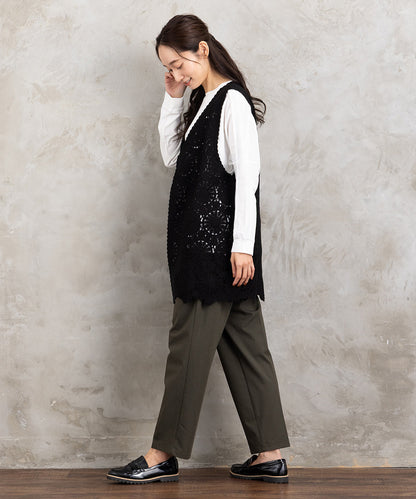 21号(6L～) トロピカルウールセンタープレステーパードパンツ