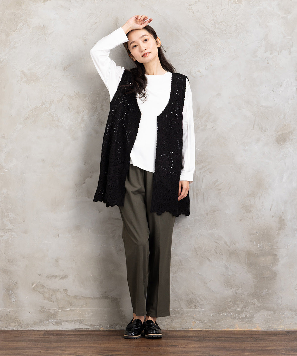 トロピカルウールセンタープレステーパードパンツ