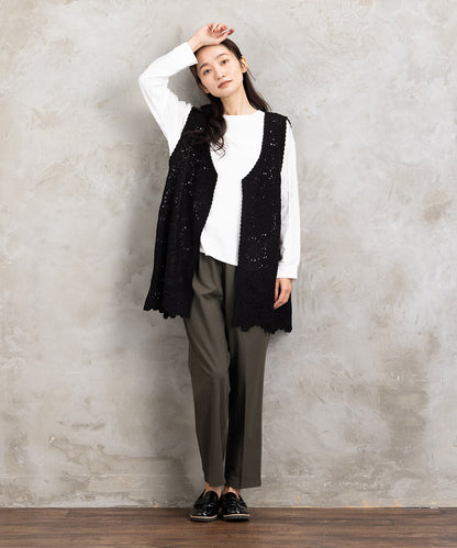 21号(6L～) トロピカルウールセンタープレステーパードパンツ