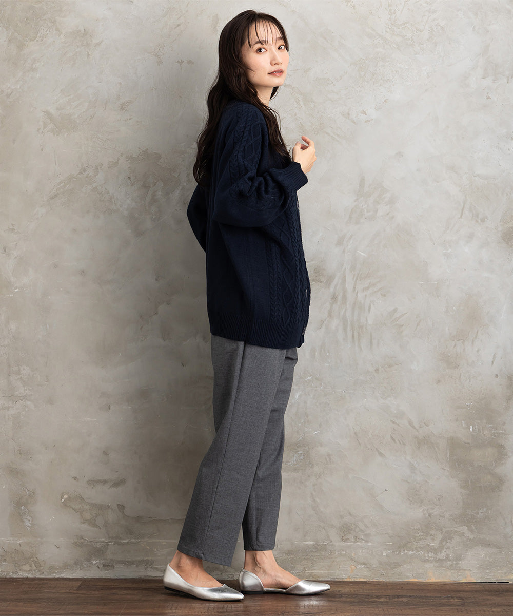 トロピカルウールセンタープレステーパードパンツ