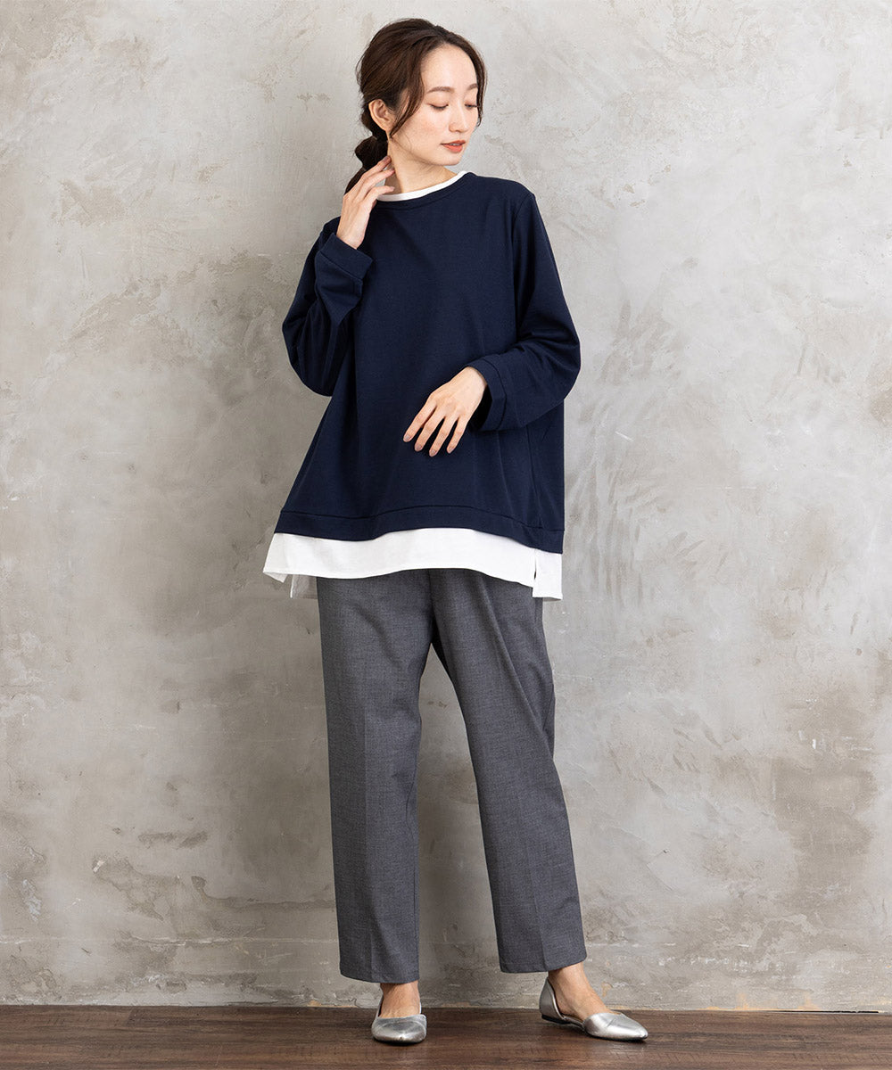 トロピカルウールセンタープレステーパードパンツ