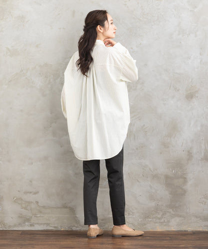 コットンストレッチテーパードパンツ