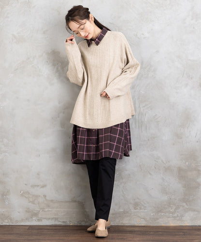 21号(6L～) コットンストレッチテーパードパンツ