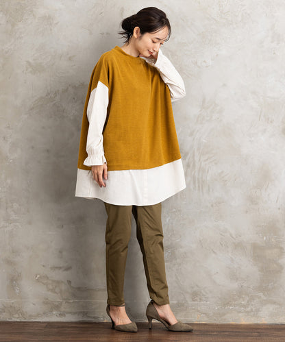 コットンストレッチテーパードパンツ