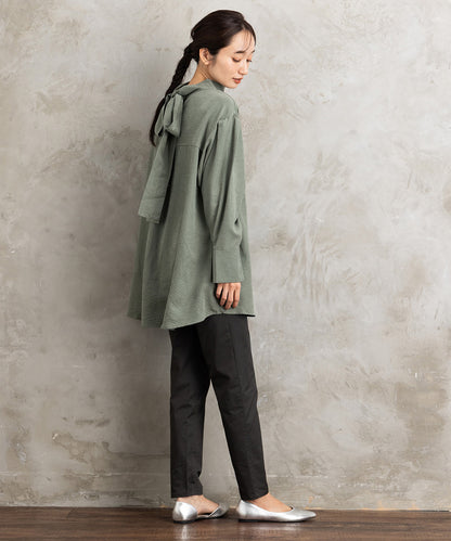 コットンストレッチテーパードパンツ