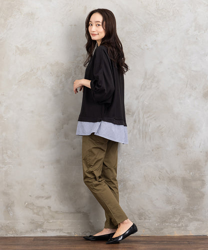 21号(6L～) コットンストレッチテーパードパンツ