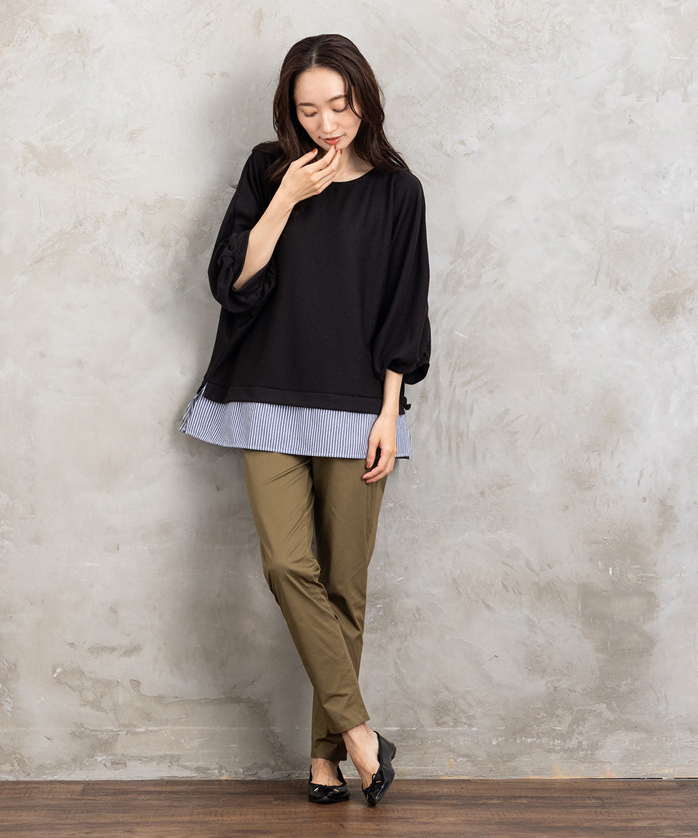 21号(6L～) コットンストレッチテーパードパンツ