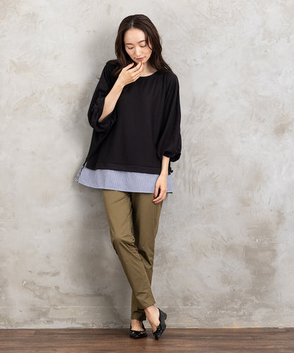 21号(6L～) コットンストレッチテーパードパンツ