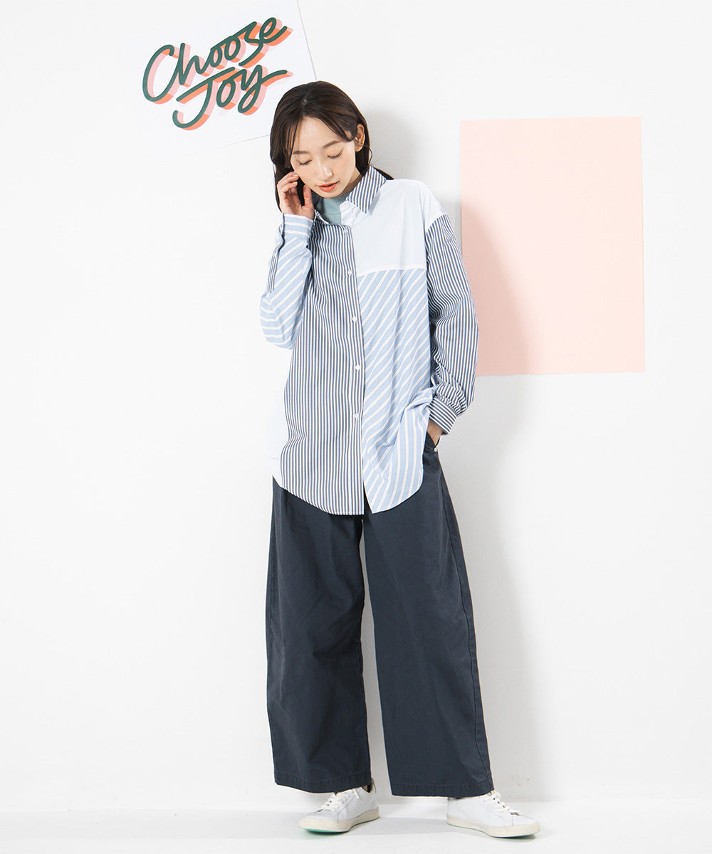 大きいサイズ レディース ワイドパンツ 綿