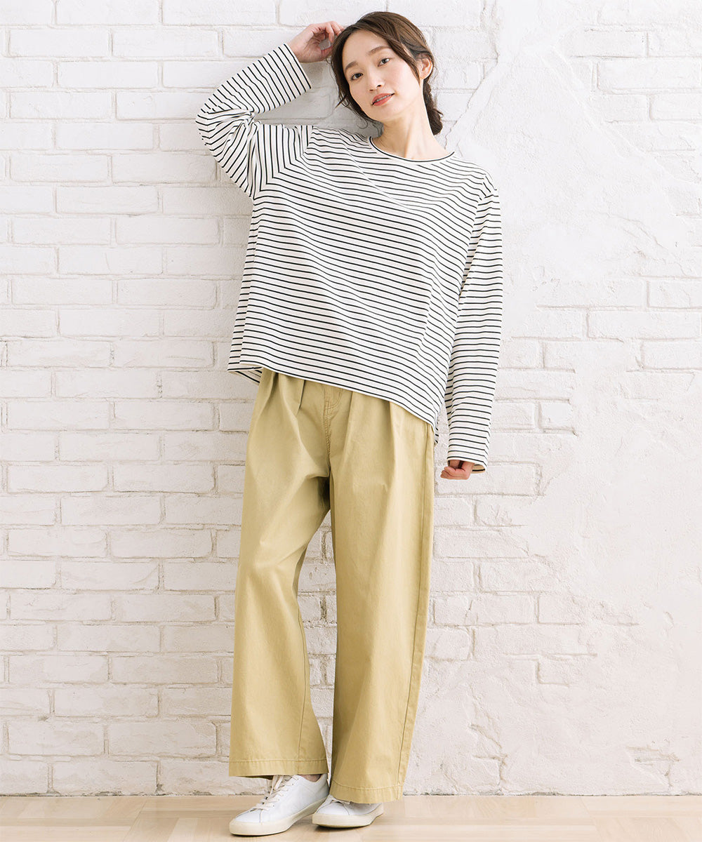 FONTLAB コットンピケタックワイドパンツ