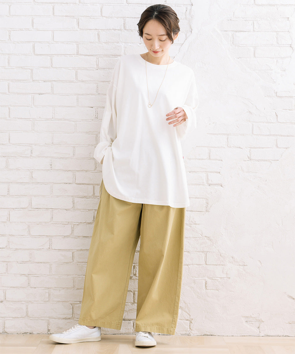 FONTLAB コットンピケタックワイドパンツ