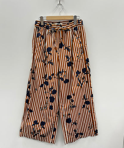 MAT DE MISAINE フラワーストライプワイドパンツ